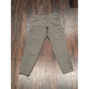 Free Assembly Cargo Jogger Pants Womens S Olive Green Elastic Waist Drawstring